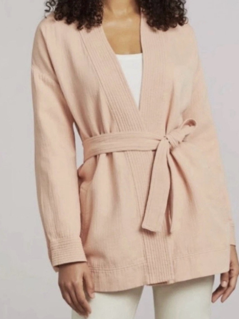 Faherty Hidden Hills Jacket Organic Cotton Natural Dye Pink Size Medium Kimono
